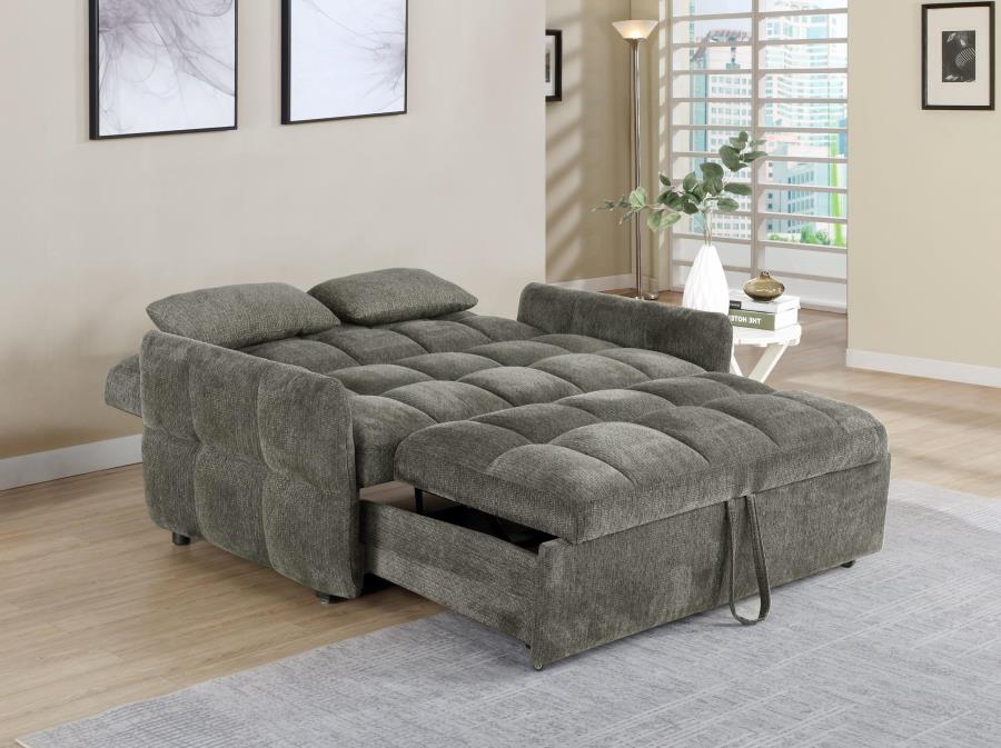 Coaster 508308 Latitude run kanza cotswold dark grey chenille fabric sofa fold down pop up sleeper bed