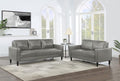 Coaster 508365-S2 2 pc Ruth grey faux leather sofa and love seat set with track arms
