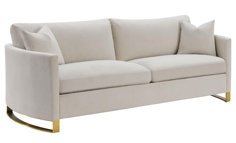 Coaster 508821 2 pc Wildon home corliss beige chenille fabric sofa and love seat set