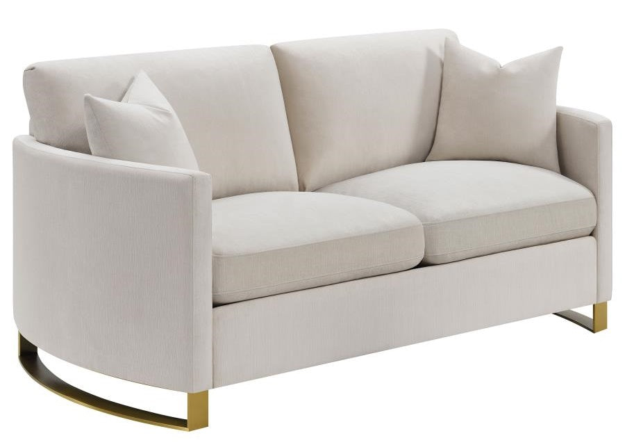 Coaster 508821 2 pc Wildon home corliss beige chenille fabric sofa and love seat set