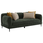 Coaster Jade 2-Pc Green Chenille Fabric Mid-Century Modern Sofa and Love Seat Set with Overstuffed Arms – 509131-S2