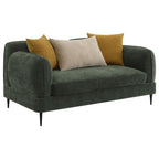 Coaster Jade 2-Pc Green Chenille Fabric Mid-Century Modern Sofa and Love Seat Set with Overstuffed Arms – 509131-S2