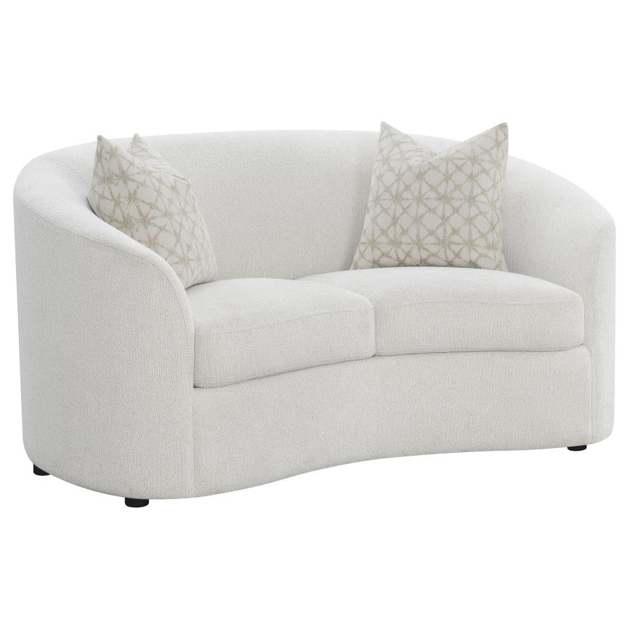 Coaster 509171-S2 2 pc Rainne latte colored fabric curved arms sofa and love seat set strick and bolton