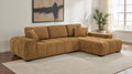 Coaster 509340 2 pc Octavia amber chenille fabric 120" mid-century modern sectional sofa with chaise