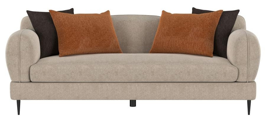 Coaster 509411-S2 2 pc Jade latte chenille fabric sofa and love seat set overstuffed arms mid-century modern