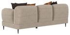 Coaster 509411-S2 2 pc Jade latte chenille fabric sofa and love seat set overstuffed arms mid-century modern