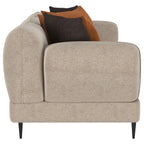 Coaster 509411-S2 2 pc Jade latte chenille fabric sofa and love seat set overstuffed arms mid-century modern