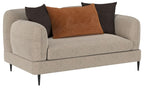 Coaster 509411-S2 2 pc Jade latte chenille fabric sofa and love seat set overstuffed arms mid-century modern