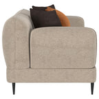 Coaster 509411-S2 2 pc Jade latte chenille fabric sofa and love seat set overstuffed arms mid-century modern