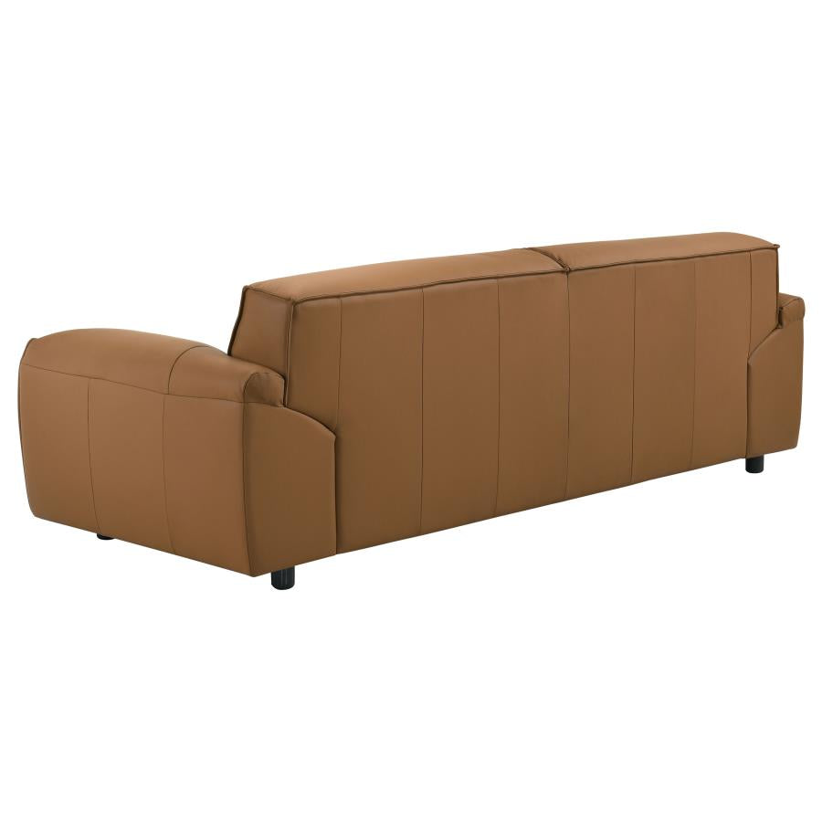 Coaster 509501-S2 2 pc Buxton orange 100% top grain leather minimalism low back sofa and love seat set