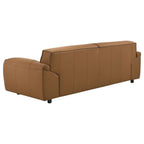 Coaster 509501-S2 2 pc Buxton orange 100% top grain leather minimalism low back sofa and love seat set