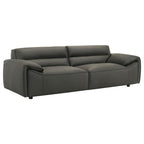 Coaster 509504-S2 2 pc Buxton graphite grey 100% top grain leather minimalism low back sofa and love seat set