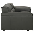 Coaster 509504-S2 2 pc Buxton graphite grey 100% top grain leather minimalism low back sofa and love seat set