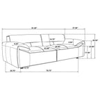 Coaster 509504-S2 2 pc Buxton graphite grey 100% top grain leather minimalism low back sofa and love seat set