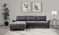 Coaster 509540 2 pc Caspian grey fuzzy teddy bear fabric sectional sofa with chaise and low arms