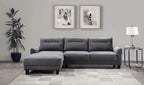 Coaster 509540 2 pc Caspian grey fuzzy teddy bear fabric sectional sofa with chaise and low arms
