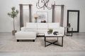 Coaster 509550 2 pc Caspian white fuzzy teddy bear fabric sectional sofa with chaise and low arms