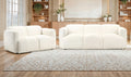 Coaster 509811-S2 2 pc Dorset soft white textured fabric sofa and love seat set rounded arms