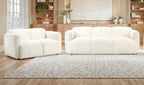 Coaster 509811-S2 2 pc Dorset soft white textured fabric sofa and love seat set rounded arms