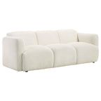 Coaster 509811-S2 2 pc Dorset soft white textured fabric sofa and love seat set rounded arms