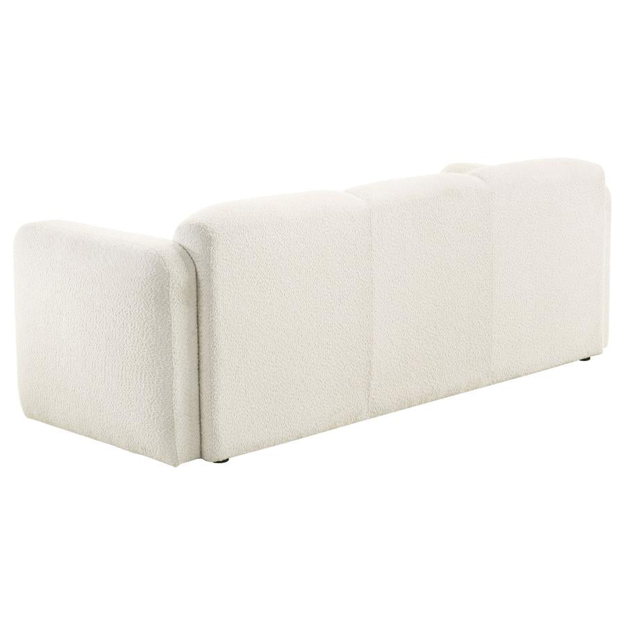 Coaster 509811-S2 2 pc Dorset soft white textured fabric sofa and love seat set rounded arms