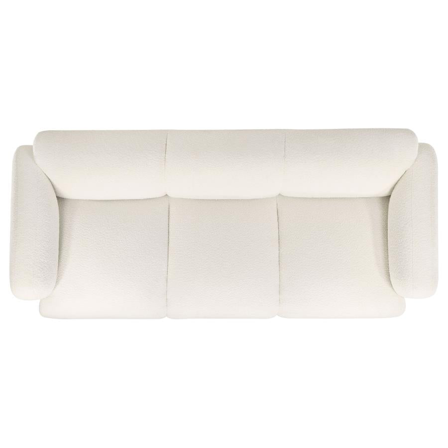 Coaster 509811-S2 2 pc Dorset soft white textured fabric sofa and love seat set rounded arms