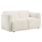 Coaster 509811-S2 2 pc Dorset soft white textured fabric sofa and love seat set rounded arms