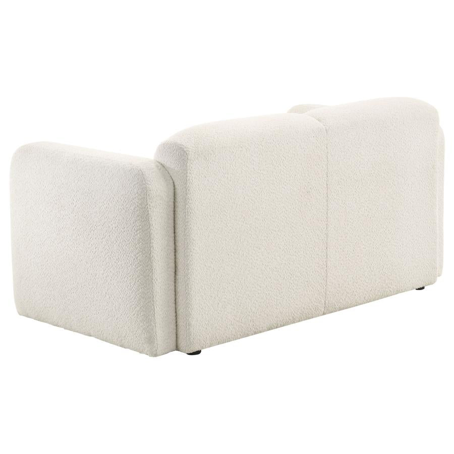 Coaster 509811-S2 2 pc Dorset soft white textured fabric sofa and love seat set rounded arms