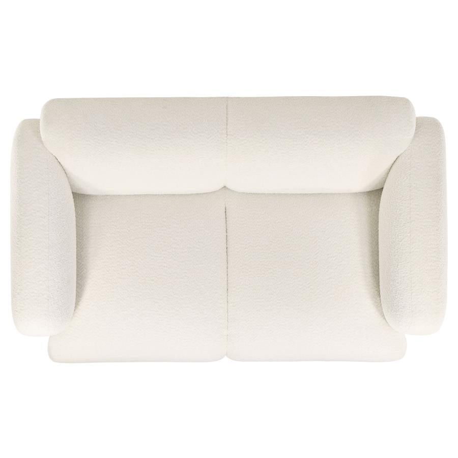 Coaster 509811-S2 2 pc Dorset soft white textured fabric sofa and love seat set rounded arms