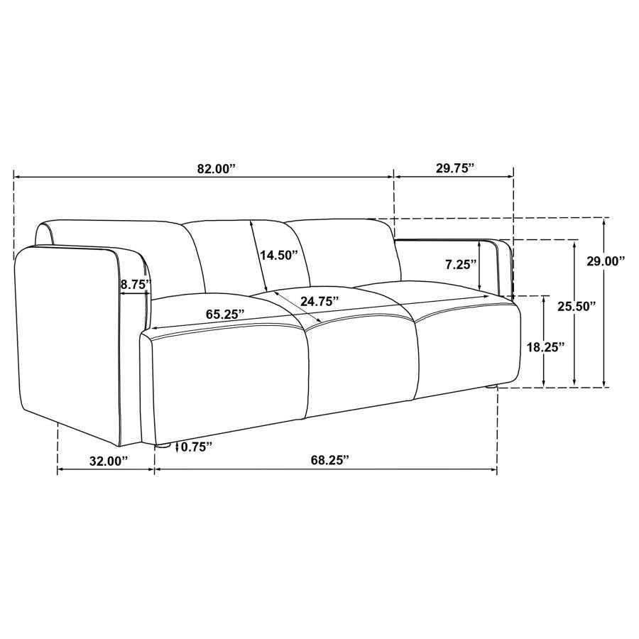 Coaster 509811-S2 2 pc Dorset soft white textured fabric sofa and love seat set rounded arms