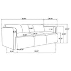 Coaster 509811-S2 2 pc Dorset soft white textured fabric sofa and love seat set rounded arms