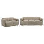 Coaster 509814-S2 2 pc Dorset soft brown textured fabric sofa and love seat set rounded arms