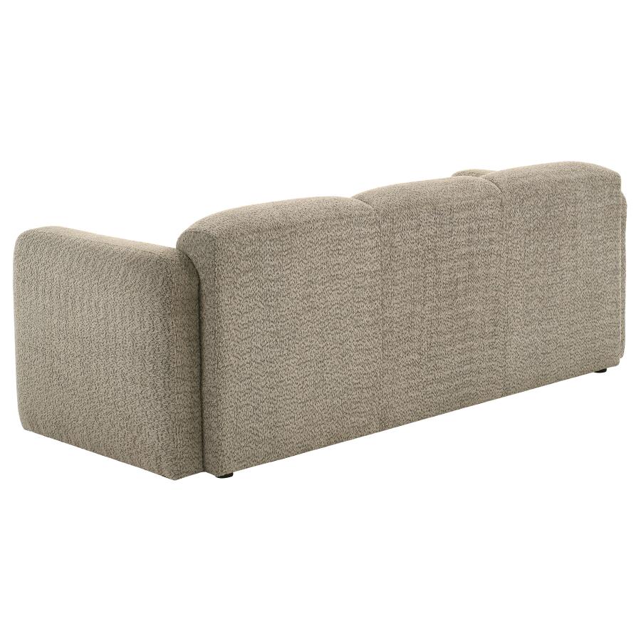 Coaster 509814-S2 2 pc Dorset soft brown textured fabric sofa and love seat set rounded arms
