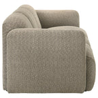Coaster 509814-S2 2 pc Dorset soft brown textured fabric sofa and love seat set rounded arms