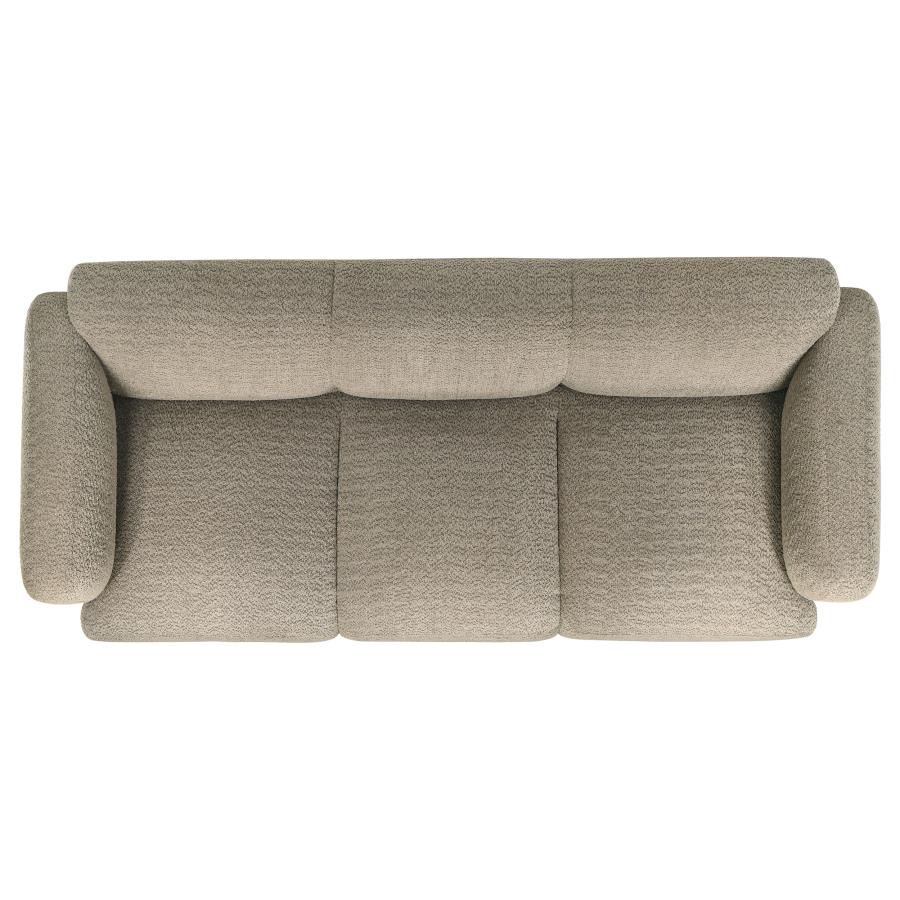 Coaster 509814-S2 2 pc Dorset soft brown textured fabric sofa and love seat set rounded arms