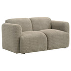 Coaster 509814-S2 2 pc Dorset soft brown textured fabric sofa and love seat set rounded arms