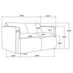 Coaster 509814-S2 2 pc Dorset soft brown textured fabric sofa and love seat set rounded arms