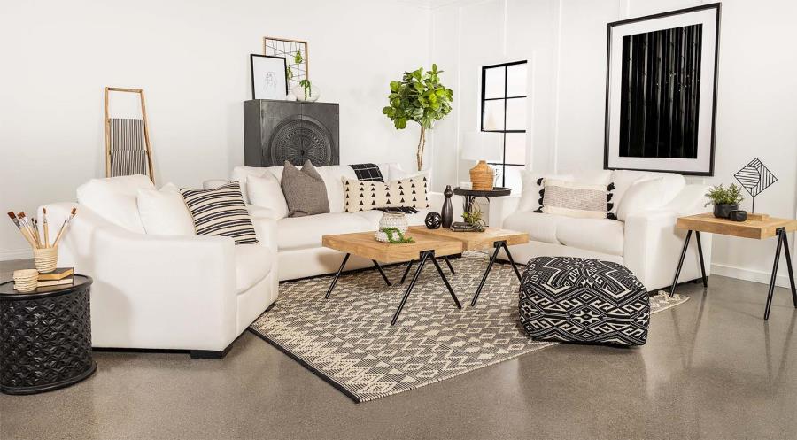 Coaster 509891-S2 2 pc Gracie oaks tyndall ashlyn white sofa and love seat set