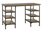 Homelegance 5099-22 Millwood weathered natural finish wood and rustic black metal frame counter height office writing desk with shelves
