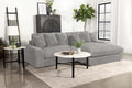 Coaster 509900 2 pc Blaine fog grey cordy fabric sectional sofa with oversized reversible chaise lounge luxe home by sean and catherine lowe