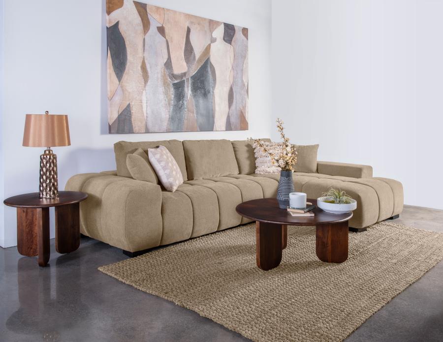 Coaster 509961 Octavia camel soft fabric tufted mid-century modern