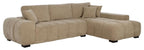 Coaster 509961 Octavia camel soft fabric tufted mid-century modern sectional sofa with chaise