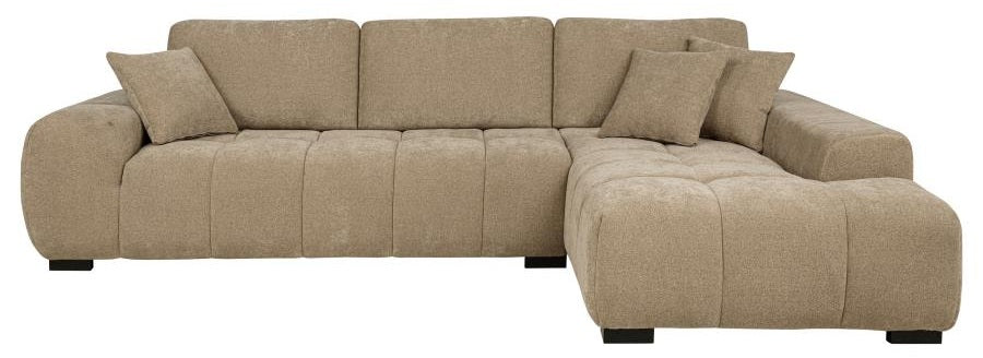Coaster 509961 Octavia camel soft fabric tufted mid-century modern sectional sofa with chaise