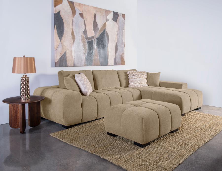 Coaster 509961 Octavia camel soft fabric tufted mid-century modern