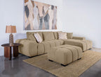 Coaster 509961 Octavia camel soft fabric tufted mid-century modern sectional sofa with chaise