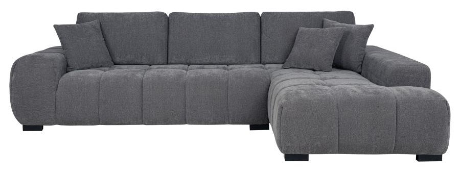 Coaster 509965 Octavia charcoal grey soft fabric tufted mid-century modern sectional sofa with chaise
