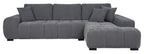 Coaster 509965 Octavia charcoal grey soft fabric tufted mid-century modern sectional sofa with chaise