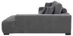 Coaster 509965 Octavia charcoal grey soft fabric tufted mid-century modern sectional sofa with chaise