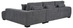 Coaster 509965 Octavia charcoal grey soft fabric tufted mid-century modern sectional sofa with chaise