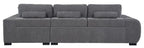 Coaster 509965 Octavia charcoal grey soft fabric tufted mid-century modern sectional sofa with chaise